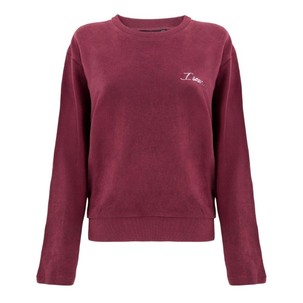 I Saw It First Womens/Ladies Side Stripe Sweatshirt / Burgundy